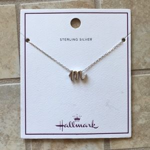 Sterling silver “m” initial necklace